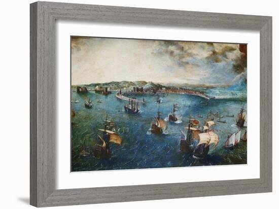 View of the Port of Naples, Ca, 1560-Pieter Bruegel the Elder-Framed Giclee Print