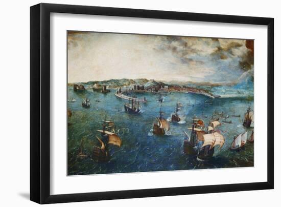 View of the Port of Naples, Ca, 1560-Pieter Bruegel the Elder-Framed Giclee Print