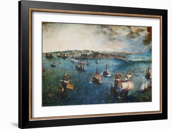 View of the Port of Naples, Ca, 1560-Pieter Bruegel the Elder-Framed Giclee Print