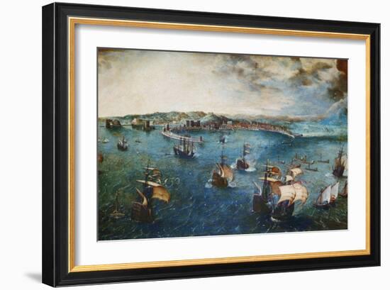 View of the Port of Naples, Ca, 1560-Pieter Bruegel the Elder-Framed Giclee Print