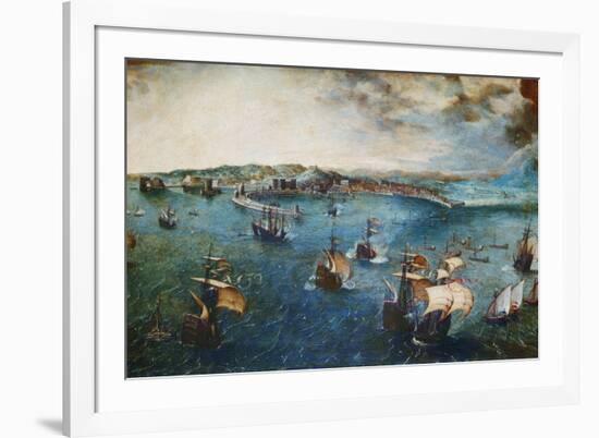 View of the Port of Naples, Ca, 1560-Pieter Bruegel the Elder-Framed Giclee Print