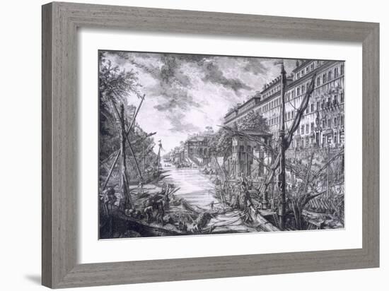 View of the Port of Ripa Grande-Giovanni Battista Piranesi-Framed Giclee Print