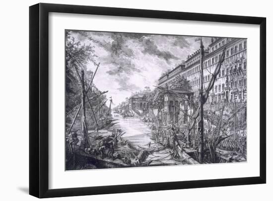 View of the Port of Ripa Grande-Giovanni Battista Piranesi-Framed Giclee Print