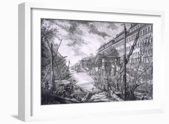 View of the Port of Ripa Grande-Giovanni Battista Piranesi-Framed Giclee Print