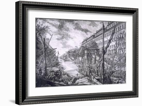 View of the Port of Ripa Grande-Giovanni Battista Piranesi-Framed Giclee Print