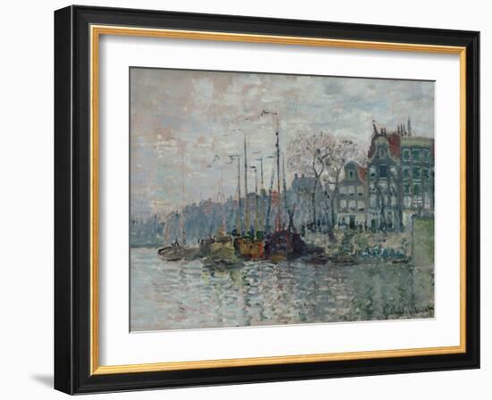 View of the Prins Hendrikkade and the Kromme Waal in Amsterdam, 1874-Claude Monet-Framed Giclee Print