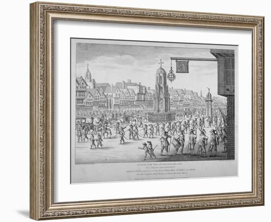 View of the procession of Marie de Medici along Cheapside, City of London, 1638 (1809)-Anon-Framed Giclee Print