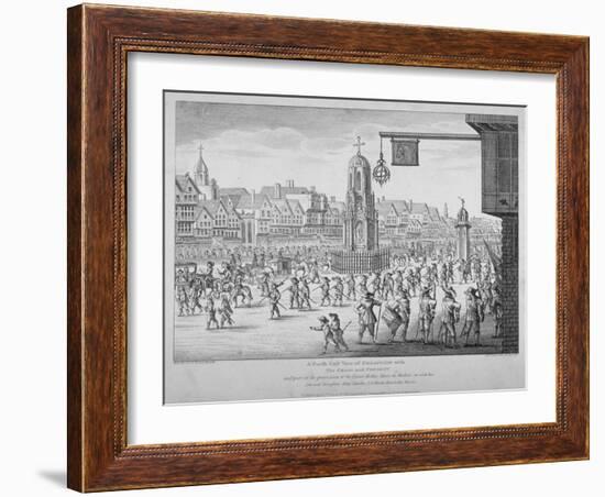 View of the procession of Marie de Medici along Cheapside, City of London, 1638 (1809)-Anon-Framed Giclee Print