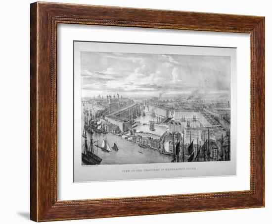 View of the Proposed St Katharine's Dock, London, C1825-Thomas Mann Baynes-Framed Giclee Print
