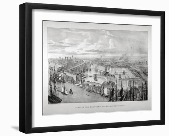 View of the Proposed St Katharine's Dock, London, C1825-Thomas Mann Baynes-Framed Giclee Print