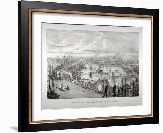 View of the Proposed St Katharine's Dock, London, C1825-Thomas Mann Baynes-Framed Giclee Print