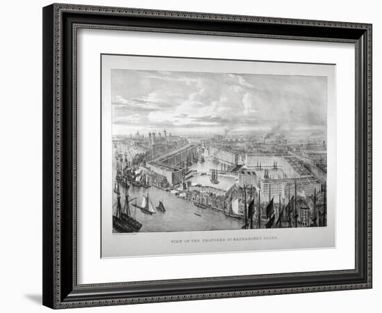 View of the Proposed St Katharine's Dock, London, C1825-Thomas Mann Baynes-Framed Giclee Print