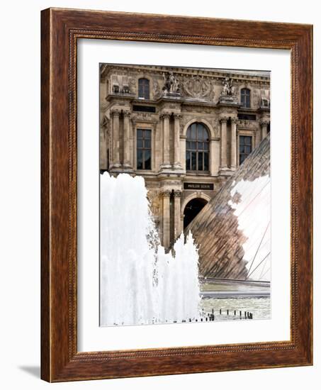 View of the Pyramid and the Louvre Museum Building, Paris, France-Philippe Hugonnard-Framed Photographic Print