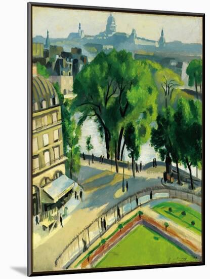 View of the Quai Du Louvre, 1928 (Oil on Canvas)-Robert Delaunay-Mounted Giclee Print