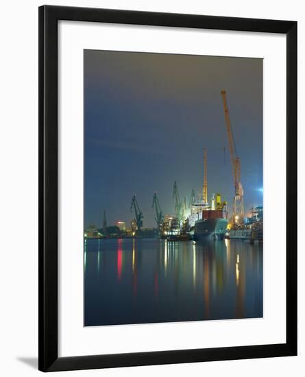 View of the Quay Shipyard of Gdansk, Poland.-Nightman1965-Framed Photographic Print