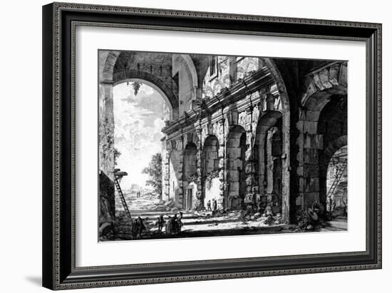 View of the Remains of the Temple of Claudius Near the Church of Santi Giovanni E Paolo, from the…-Giovanni Battista Piranesi-Framed Giclee Print