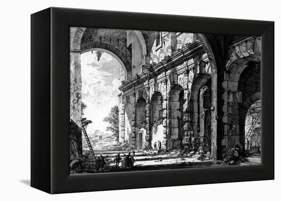 View of the Remains of the Temple of Claudius Near the Church of Santi Giovanni E Paolo, from the…-Giovanni Battista Piranesi-Framed Premier Image Canvas