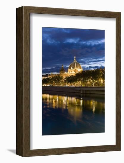 View of the Rhone and Hotel Dieu from Pont Wilson-Massimo Borchi-Framed Photographic Print