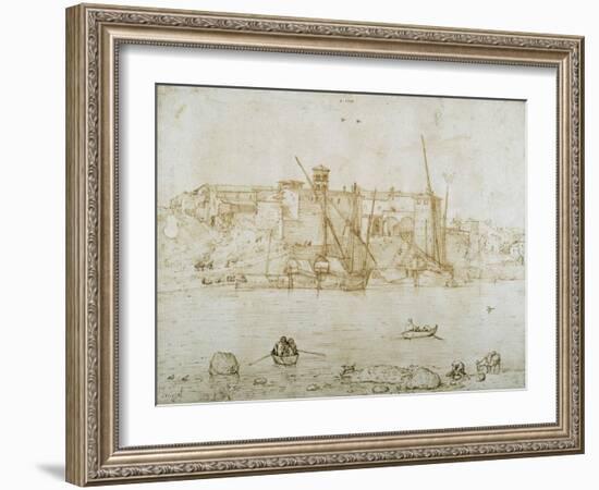 View of the Ripa Grande, Rome, C.1552-Pieter Bruegel the Elder-Framed Giclee Print