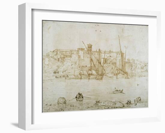 View of the Ripa Grande, Rome, C.1552-Pieter Bruegel the Elder-Framed Giclee Print