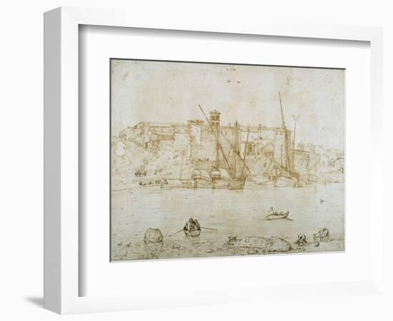 View of the Ripa Grande, Rome, C.1552-Pieter Bruegel the Elder-Framed Giclee Print