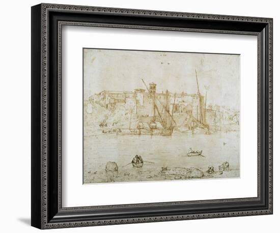 View of the Ripa Grande, Rome, C.1552-Pieter Bruegel the Elder-Framed Giclee Print