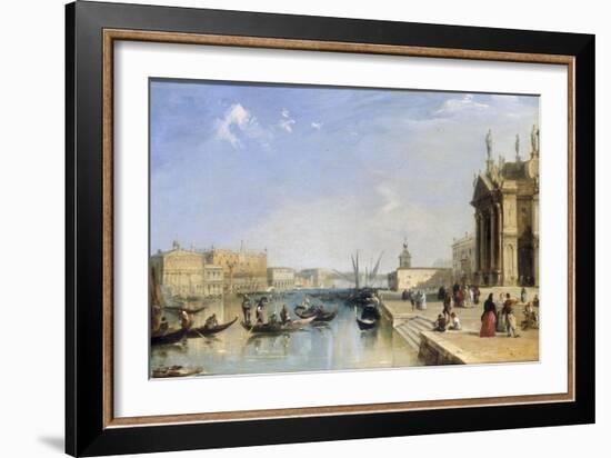 View of the Riva Degli Schiavoni and Bacino di San Marco from Steps of St. Maria della Salute-Edward Pritchett-Framed Giclee Print