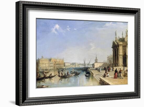 View of the Riva Degli Schiavoni and Bacino di San Marco from Steps of St. Maria della Salute-Edward Pritchett-Framed Giclee Print