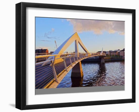 View of the River Clyde and the Tradeston Bridge, Glasgow, Scotland, United Kingdom, Europe-Karol Kozlowski-Framed Photographic Print