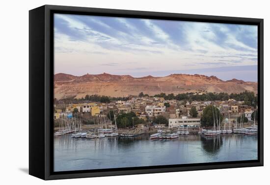 View of The River Nile and Nubian village on Elephantine Island, Aswan, Upper Egypt, Egypt, North A-Jane Sweeney-Framed Premier Image Canvas