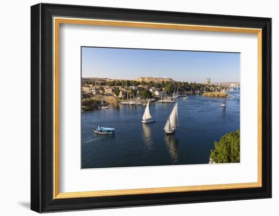 View of The River Nile and Nubian village on Elephantine Island, Aswan, Upper Egypt, Egypt, North A-Jane Sweeney-Framed Photographic Print