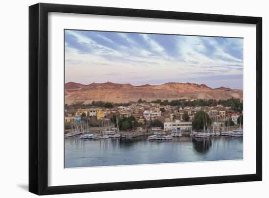 View of The River Nile and Nubian village on Elephantine Island, Aswan, Upper Egypt, Egypt, North A-Jane Sweeney-Framed Photographic Print