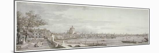 View of the River Thames, London, C1750-Canaletto-Mounted Giclee Print