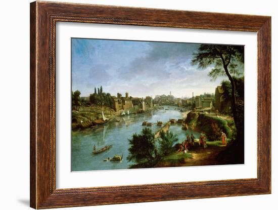 View of the River Tiber in Rome-Gaspar van Wittel-Framed Giclee Print