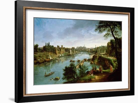 View of the River Tiber in Rome-Gaspar van Wittel-Framed Giclee Print