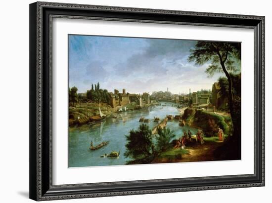 View of the River Tiber in Rome-Gaspar van Wittel-Framed Giclee Print