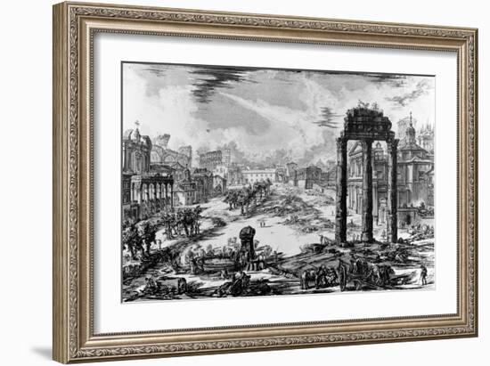 View of the Roman Forum, from the 'Views of Rome' Series, 1758-Giovanni Battista Piranesi-Framed Giclee Print