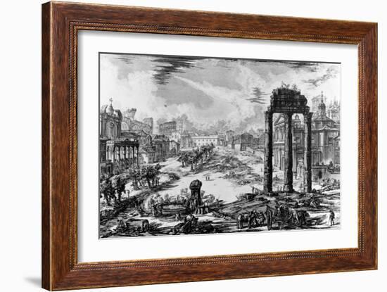 View of the Roman Forum, from the 'Views of Rome' Series, 1758-Giovanni Battista Piranesi-Framed Giclee Print