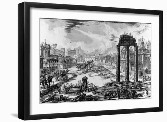 View of the Roman Forum, from the 'Views of Rome' Series, 1758-Giovanni Battista Piranesi-Framed Giclee Print