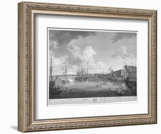 View of the Royal Dockyard, Deptford, London, 1793-W Woollett-Framed Giclee Print