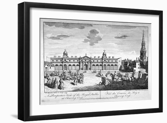 View of the Royal Stables in the King's Mews, Charing Cross, Westminster, London, 1753-John Maurer-Framed Giclee Print