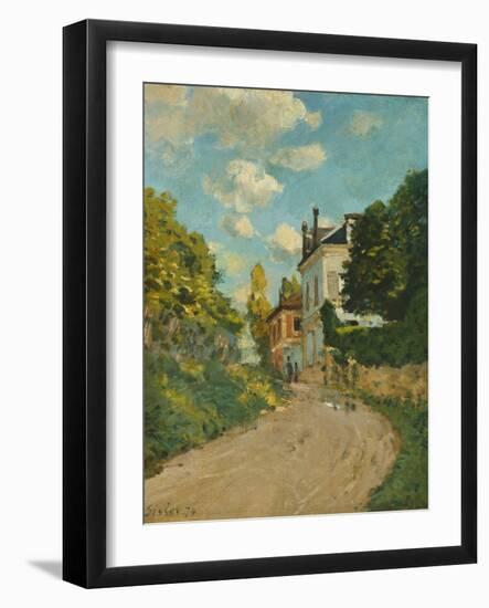 View of the Rue De Moubuisson, Louveciennes, 1874-Alfred Sisley-Framed Giclee Print