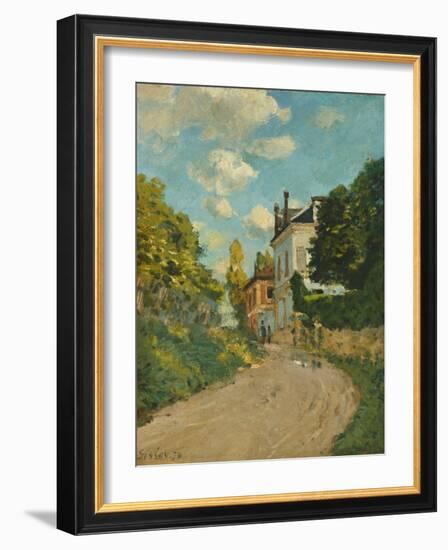 View of the Rue De Moubuisson, Louveciennes, 1874-Alfred Sisley-Framed Giclee Print