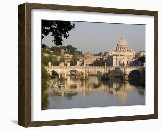 View of the S. Angelo Bridge on the Tiber River, Rome, Lazio, Italy, Europe-Olivieri Oliviero-Framed Photographic Print