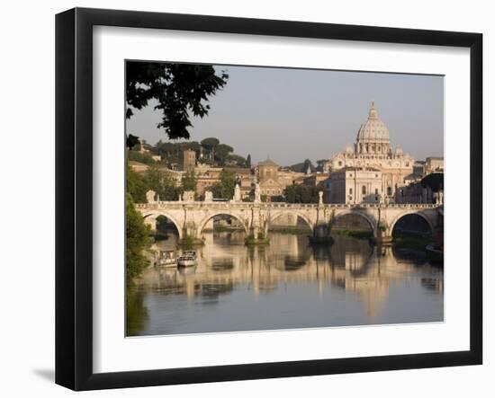 View of the S. Angelo Bridge on the Tiber River, Rome, Lazio, Italy, Europe-Olivieri Oliviero-Framed Photographic Print