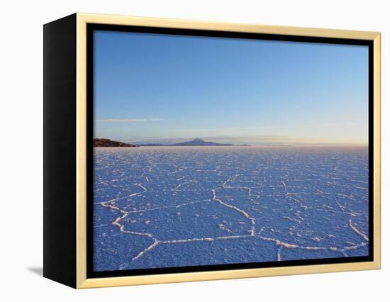 View of the Salar de Uyuni, the largest salt flat in the world, at sunrise, Daniel Campos Province,-Karol Kozlowski-Framed Premier Image Canvas