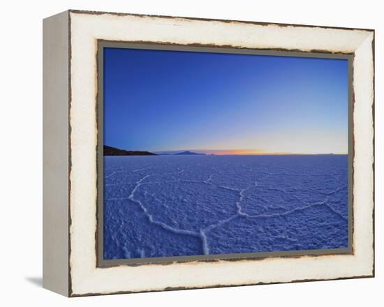 View of the Salar de Uyuni, the largest salt flat in the world, at sunrise, Daniel Campos Province,-Karol Kozlowski-Framed Premier Image Canvas