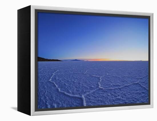 View of the Salar de Uyuni, the largest salt flat in the world, at sunrise, Daniel Campos Province,-Karol Kozlowski-Framed Premier Image Canvas