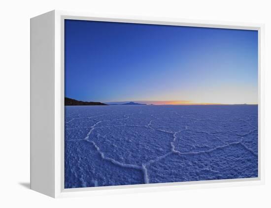 View of the Salar de Uyuni, the largest salt flat in the world, at sunrise, Daniel Campos Province,-Karol Kozlowski-Framed Premier Image Canvas