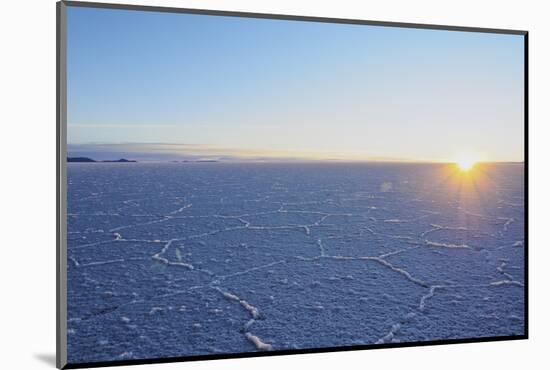 View of the Salar de Uyuni, the largest salt flat in the world, at sunrise, Daniel Campos Province,-Karol Kozlowski-Mounted Photographic Print